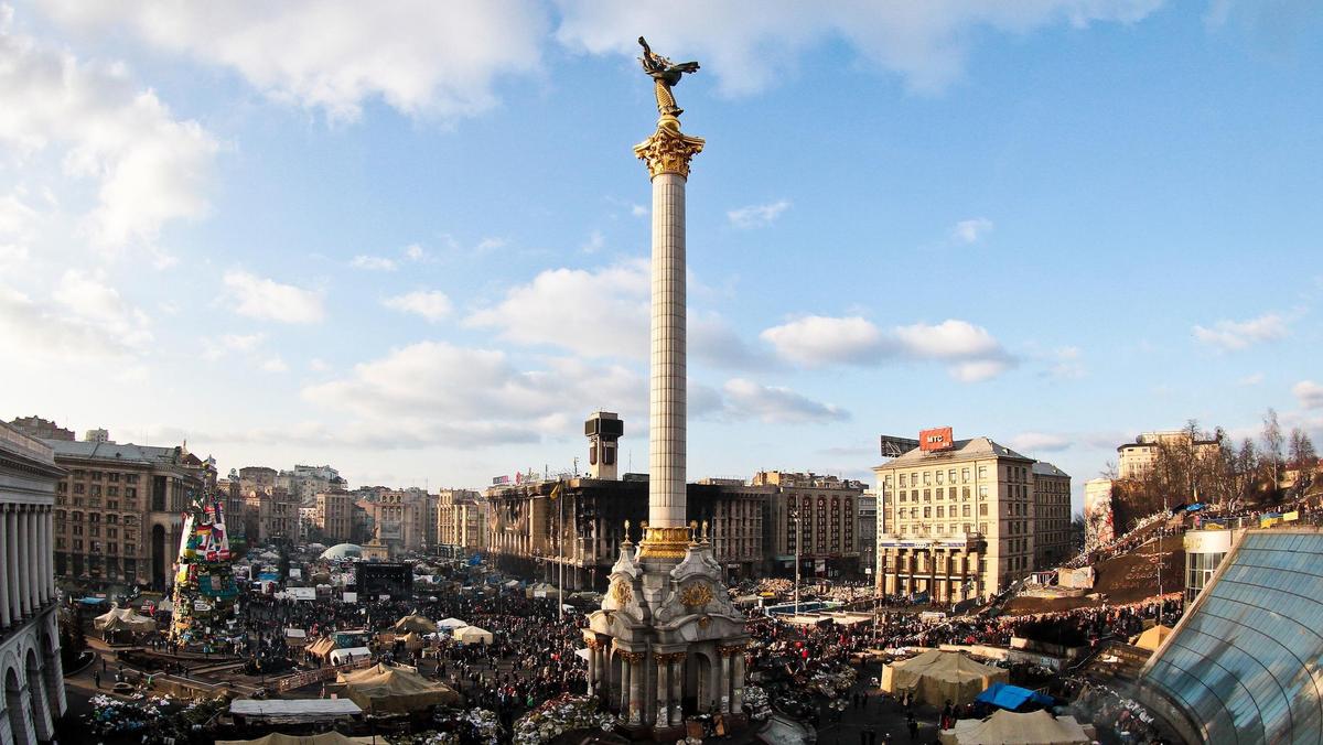 Ukraina Kijów Majdan Niepodległości Euromajdan
