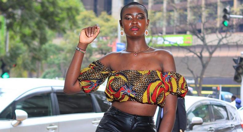 Kenyan street model, fashionista and musician Kaycee Mboya 'Lupita Nyar Kisumo'