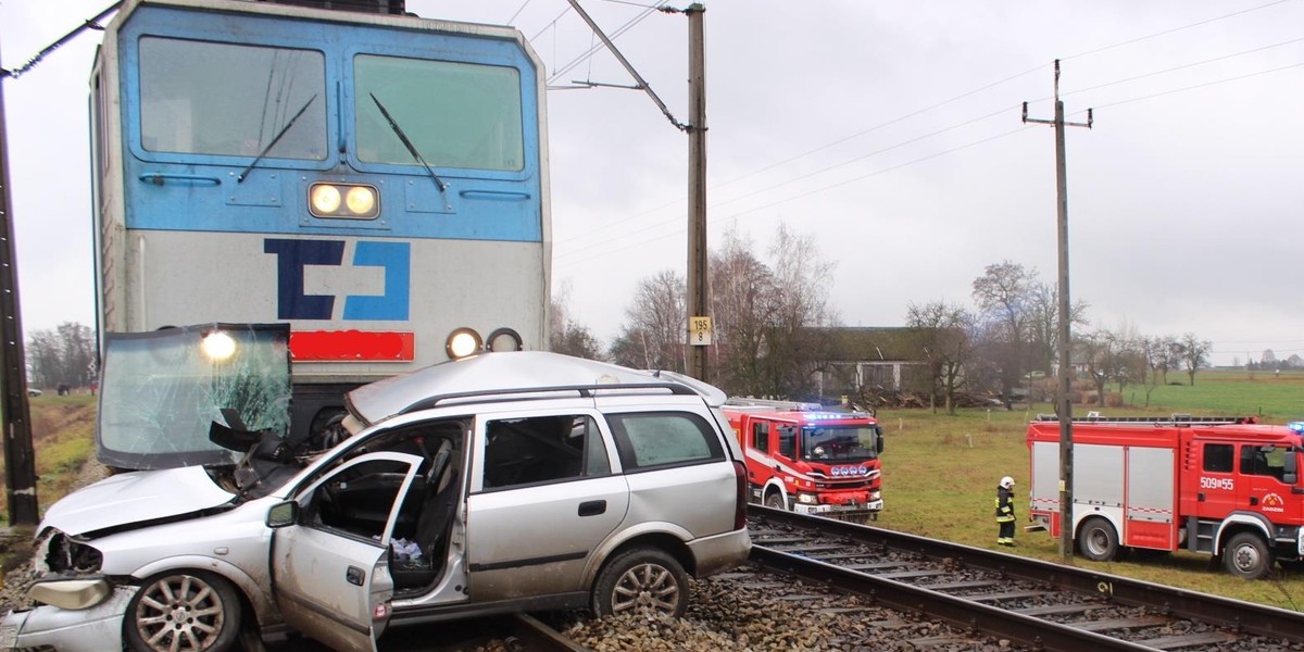 Wypadek na przejeździe kolejowym