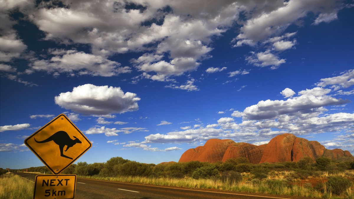 Strasse an den Kata Tjuta, road at the Kata Tjuta