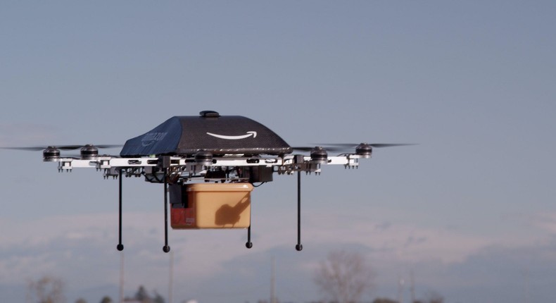 An early version of Amazon Prime Air's drone.