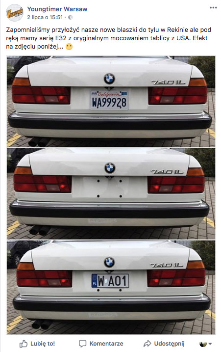 Nowe tablice na amerykańskiej wersji BMW 