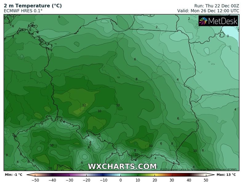 W święta temperatura miejscami przekroczy 10 st. C