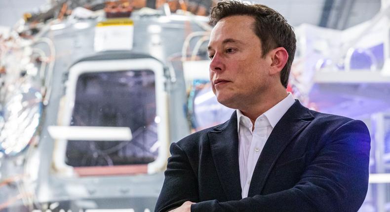 SpaceX founder Elon Musk at the company's HQ in Hawthorne, California on October 10, 2019.