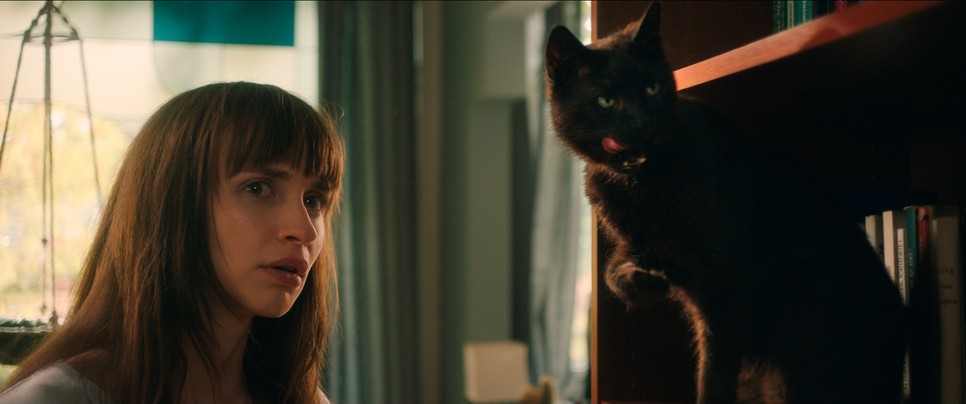 Törőcsik Franciska és a cica a Cicaverzum egyik jelenetében