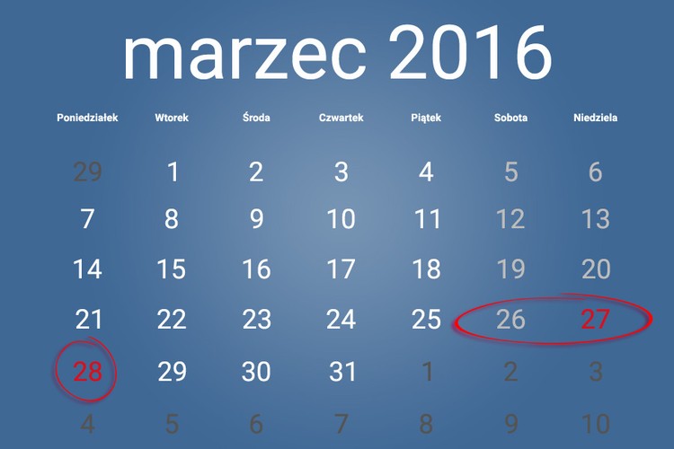 Wielkanoc 2016 wypada 27 marca. Wolnym dniem od pracy jest także 28 marca.