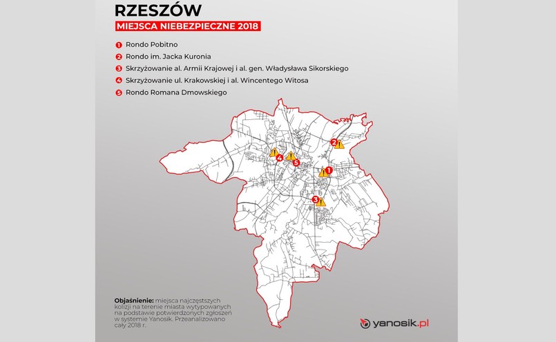 5 najbardziej niebezpiecznych miejsc w Rzeszowie