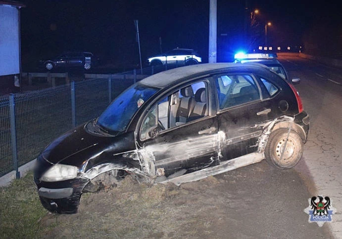 Kierowca zostawił auto na poboczu