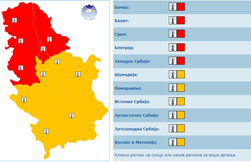 Crveni meteolarm 28juna u Srbiji
