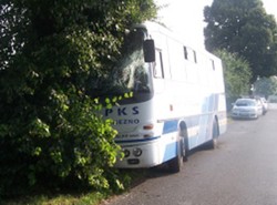 Wypadek autobusu PKS. Pięć osób rannych