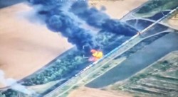 Kolejny cios w logistykę Rosjan! Płonie pociąg