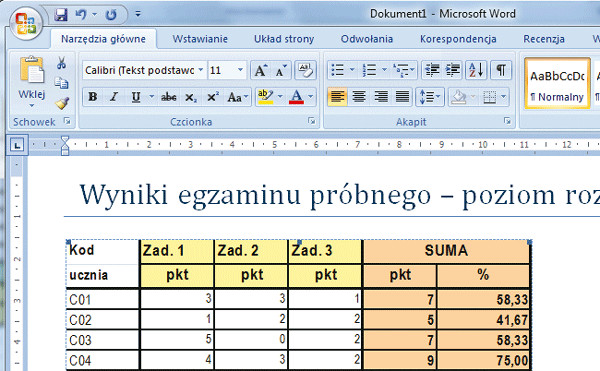 Word Poradnik Wstawianie Aktywnych Tabel Z Excela Do Dokumentów Word 2007 I 2010 Aktywne 8401