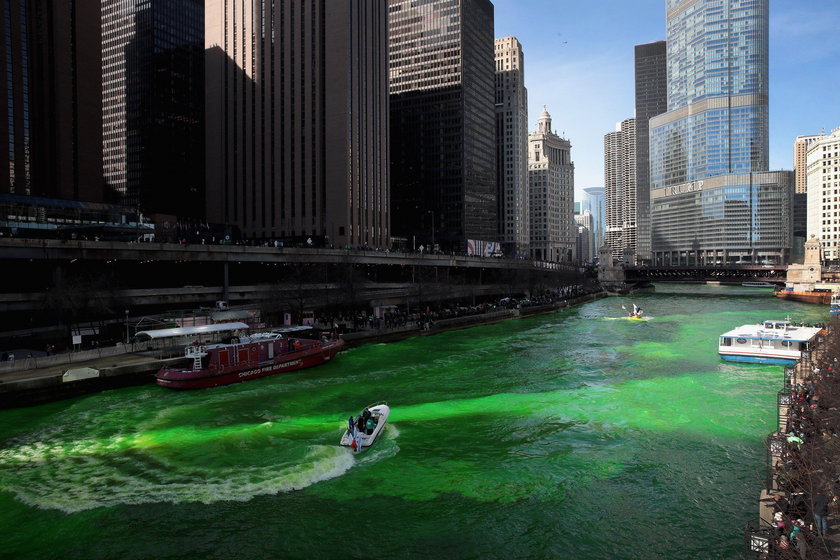 W Chicago nawet rzeka jest farbowana na zielono