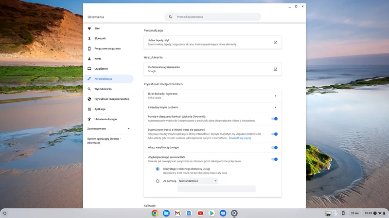 Chrome OS ustawienia