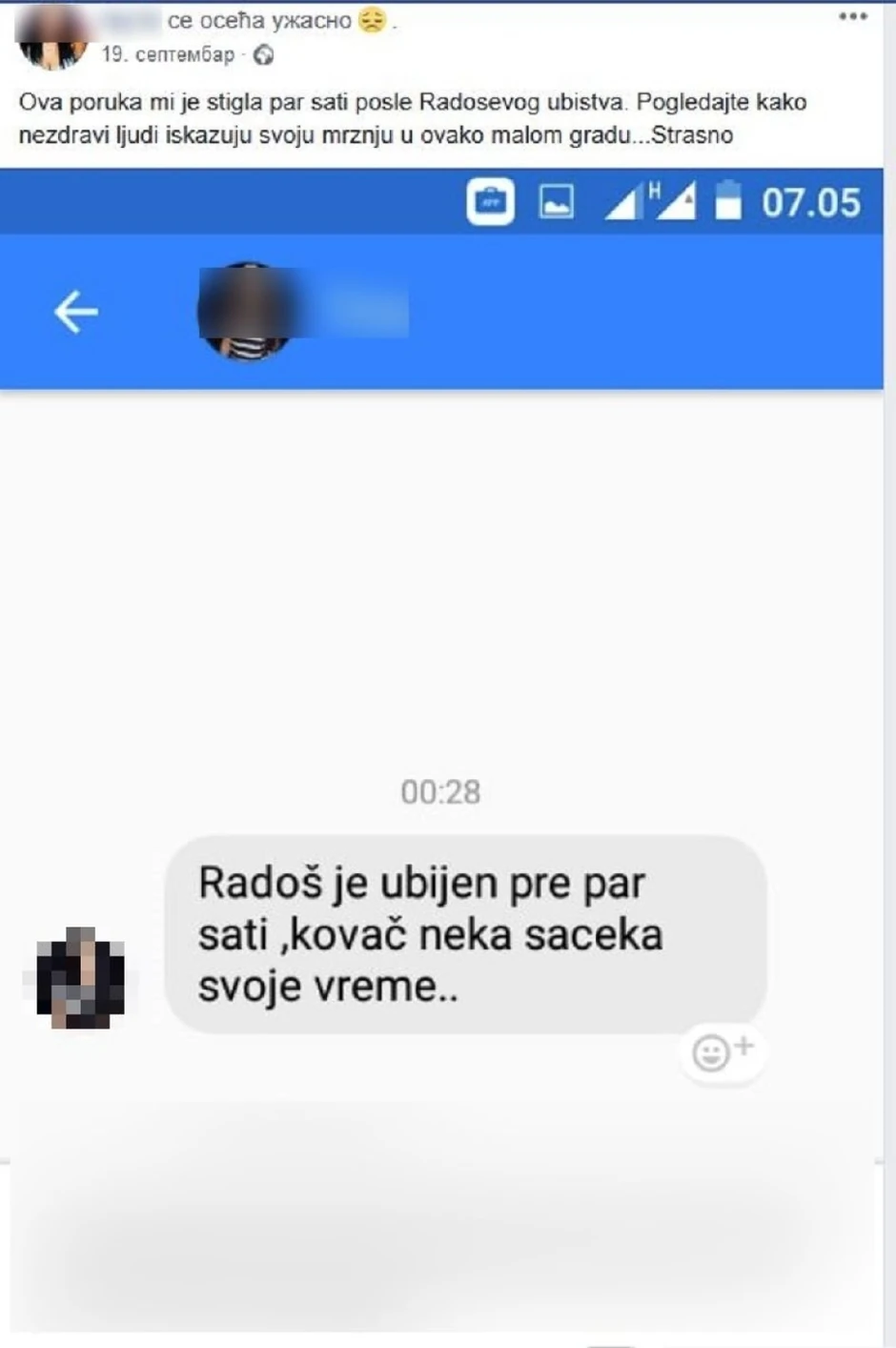 Ivana je na Fejsbuku objavila preteću poruku koju je dobila