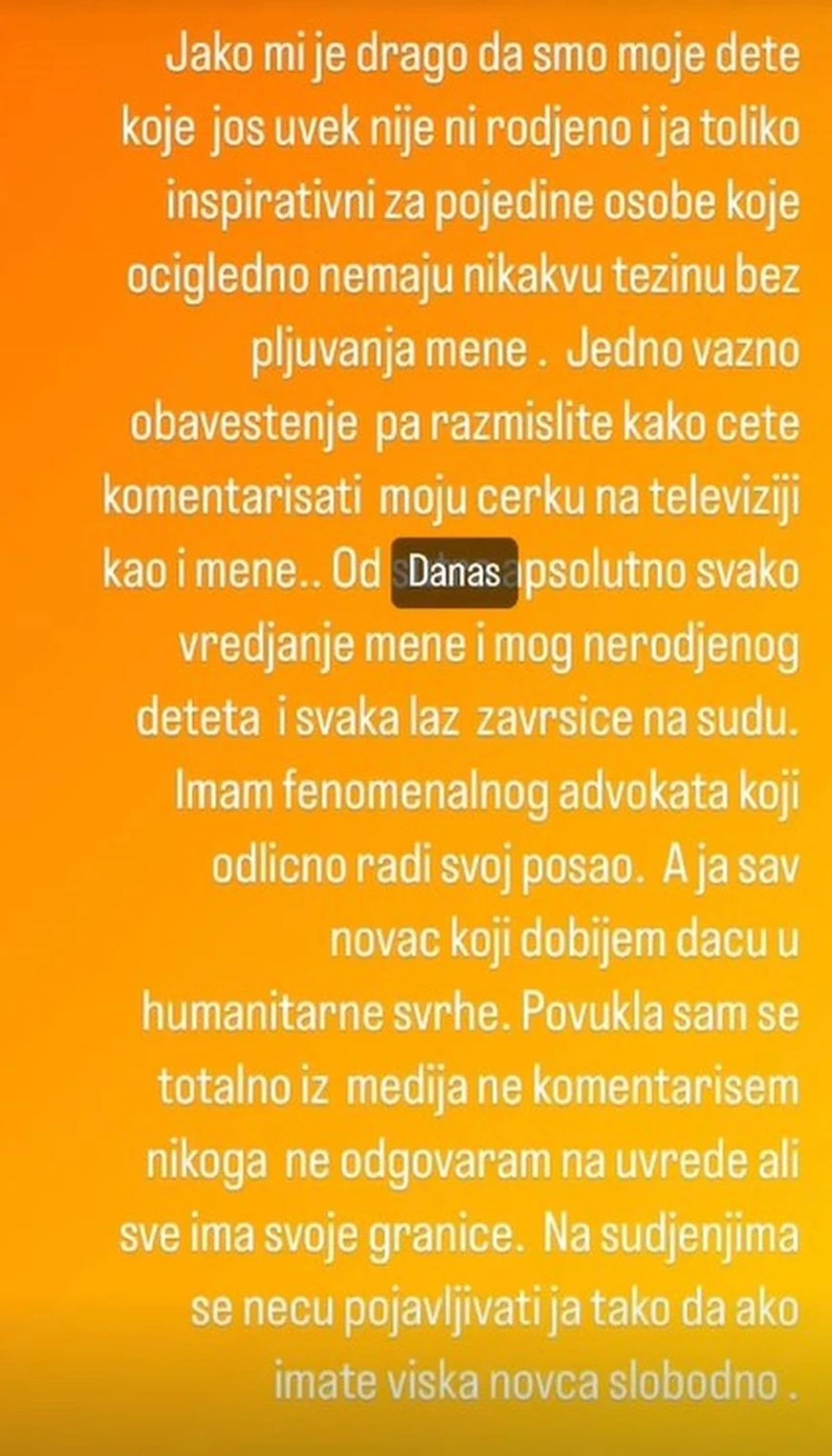 Aleksandra Nikolić se oglasila na Instagramu