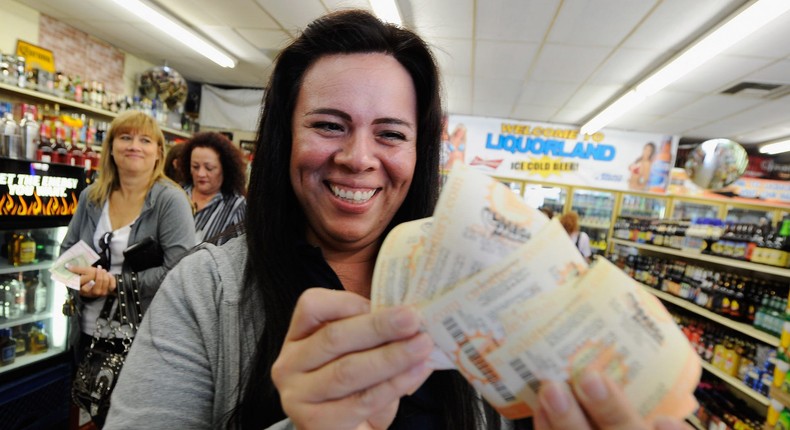 The Mega Millions jackpot is offering its second-largest prize ever at $1.35 billion.Kevork Djansezian/Getty Images