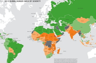 Mapa głodu na świecie. źródło: FAO