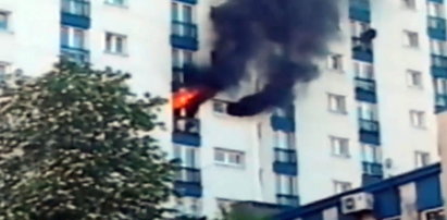 Pożar bloku w Dąbrowie Górniczej