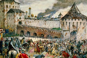 The expulsion of Polish invaders from the Moscow Kremlin, 1612 (late 19th or early 20th century). Ar