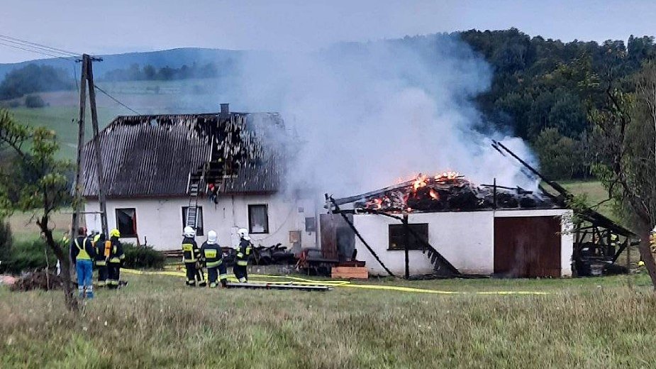 Pożar w gminie Jodłownik