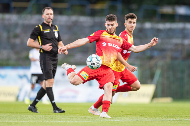 Piłkarze Korony Kielce podczas wyjazdowego meczu ze Stomilem Olsztyn