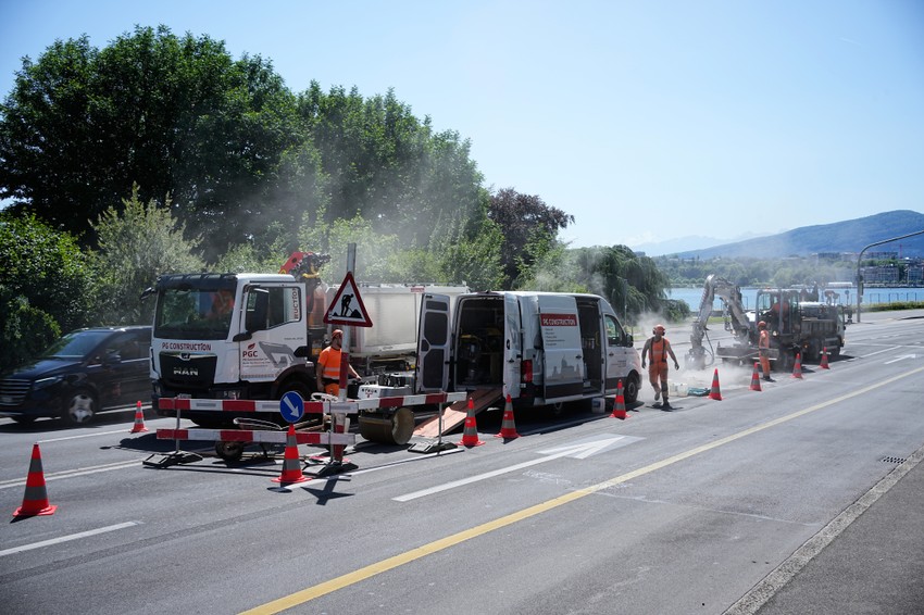 Popravke na putu u Ženevi dan nakon protesta protiv samita G7 u Evijanu 15. juna
