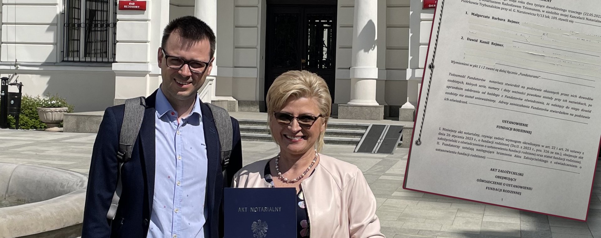 Pierwszy wniosek o zarejestrowanie fundacji rodzinnej złożyli Dawid Rejmer i jego mama dr Małgorzata Rejmer. Wspólnie prowadzą rodzinną Kancelarię Finansową Lex