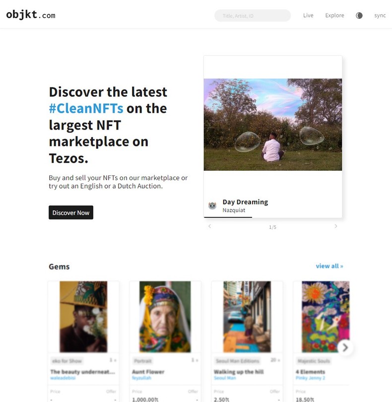 Timi's picture on an NFT website