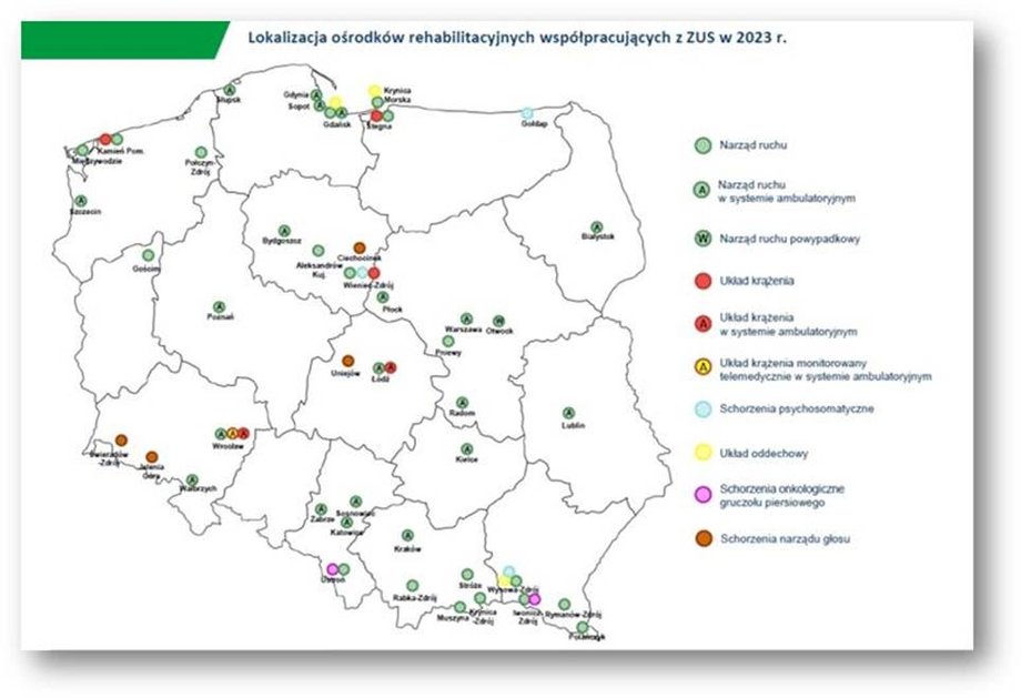 Mapa sanatoriów