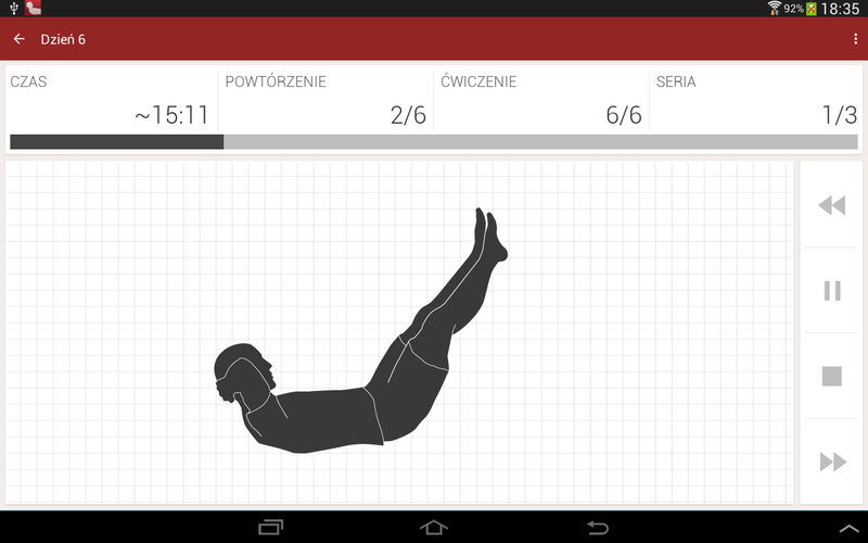 <strong>Aerobiczna Szóstka

Aplikacja zawiera harmonogram ćwiczeń mięśni brzucha do wykonania w trakcie 42 dni - znany jako Aerobiczna Szóstka Weidera. Wszystko co musisz zrobić, to wykonać codziennie 6 ćwiczeń o określonej liczbie powtórzeń. <br /><br />