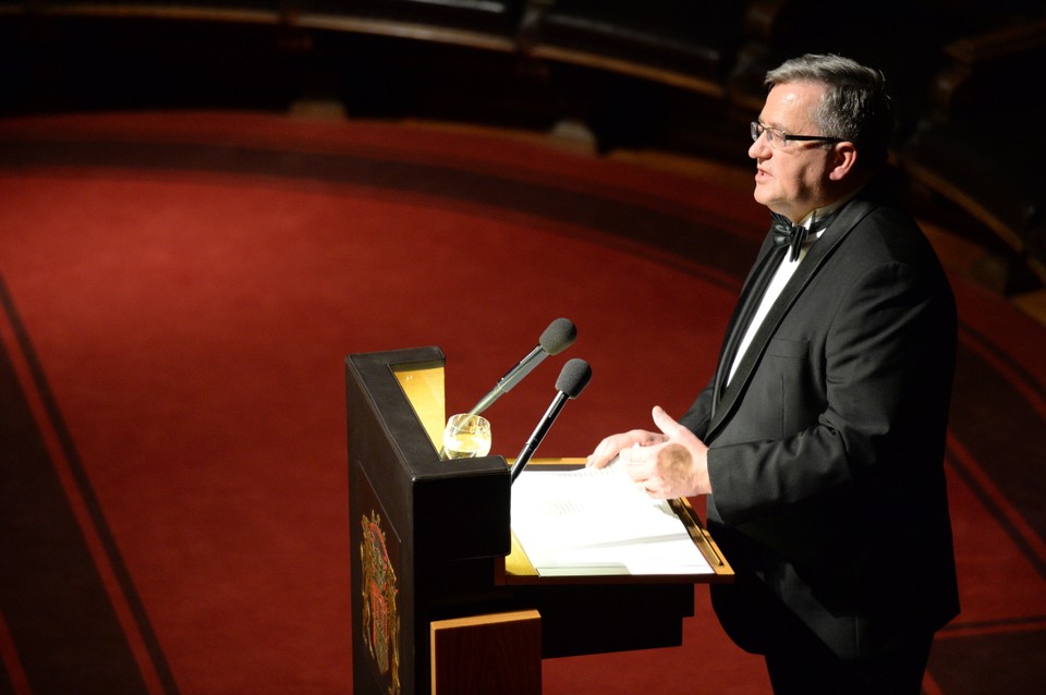 Bronisław Komorowski podczas oficjalnej wizyty w Hamburgu