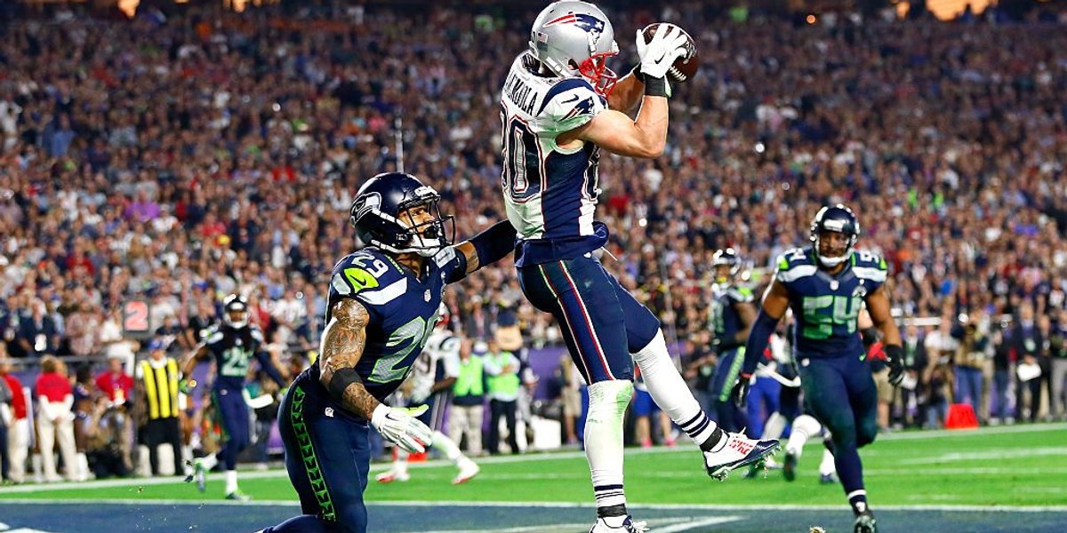 49. finał Super Bowl, podczas którego na boisku rywalizowały drużyny New England Patriots i Seattle Seahawks