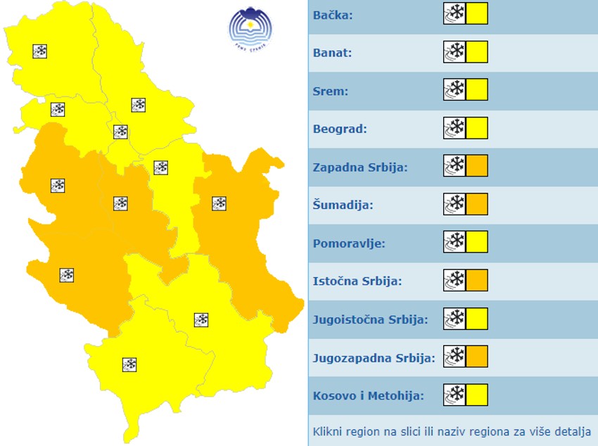 Meteoalarm za danas