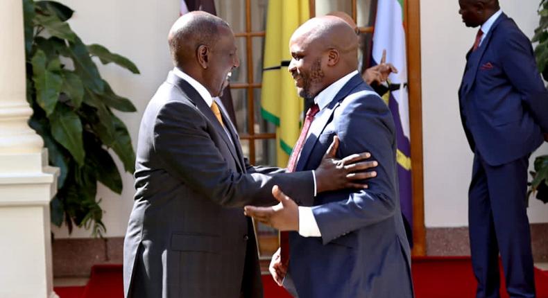 President William Ruto with Lang'ata MP Jalango at State House on February 7, 2023