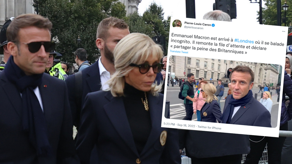 Emmanuel i Brigitte Macron w Londynie. Uwagę zwracają ich stroje