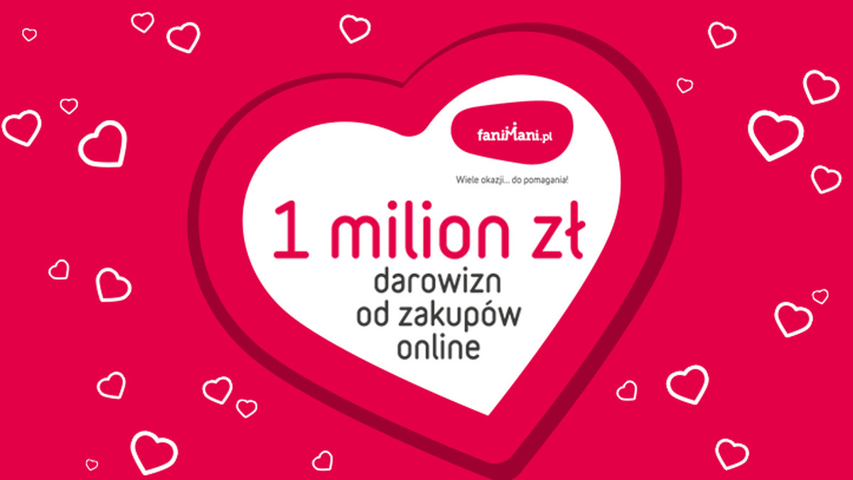 Organizacje pozarządowe zarejestrowane w serwisie FaniMani.pl zebrały już ponad milion zł darowizn przy okazji zakupów online. Kwota ta została uzbierana bez żadnych dodatkowych kosztów dla osób kupujących w ponad 1000 sklepach internetowych.