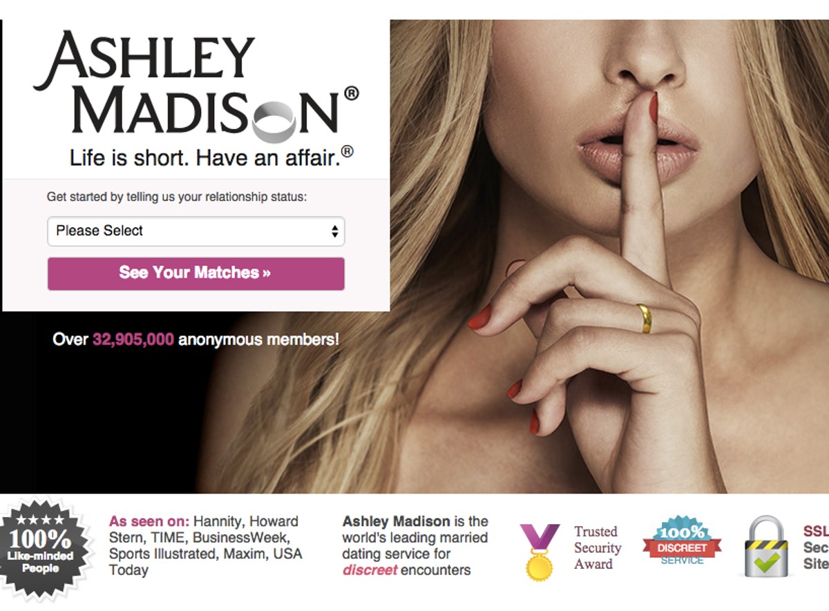 strona startowa portalu Ashley Madison