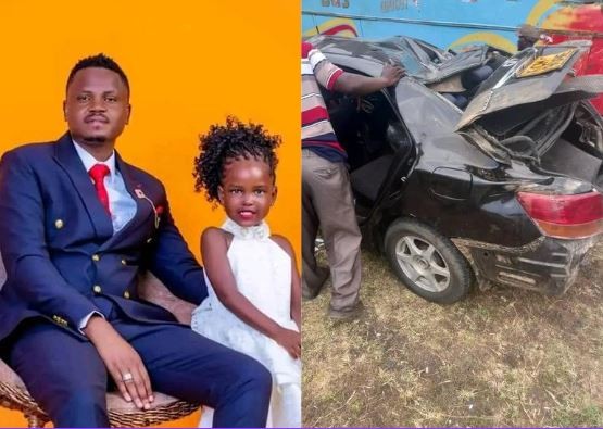 A collage image of popular TikToker, Baba Mona who perished in a grisly road accident alongside his daughter and two sisters and the car they were travelling in on Friday, February 24 