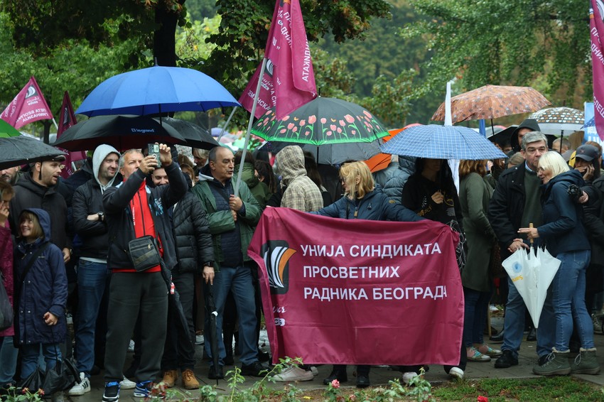 Štrajk prosvetnih radnika, park "Manjež"