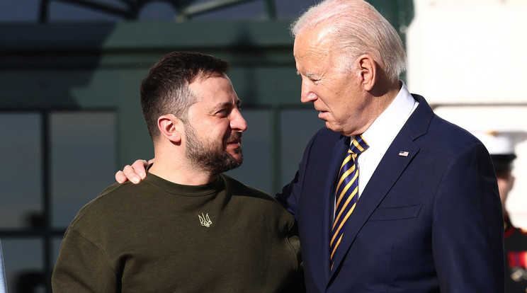 Biden a Fehér Ház előtt fogadta Zelenszkij elnököt első külföldi látogatásán/Fotó:MTI-EPA