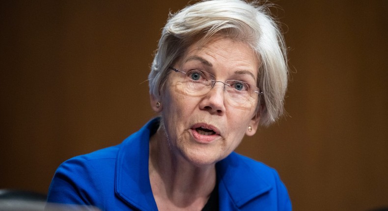 Democratic Sen. Elizabeth Warren of Massachusetts at a hearing on Capitol Hill on January 11, 2024.Tom Williams/CQ-Roll Call via Getty Images