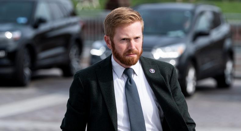 Republican Rep. Peter Meijer of Michigan outside the Capitol on November 4, 2021.