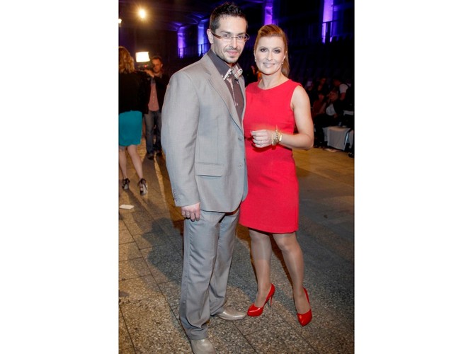 Katarzyna Skrzynecka i Marcin Łopucki na pokazie Macieja Zienia