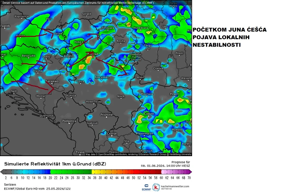 Početkom juna češće lokalne nestabilnosti