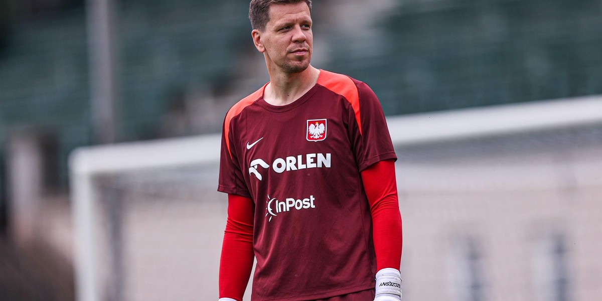 Wojciech Szczęsny na treningu reprezentacji.