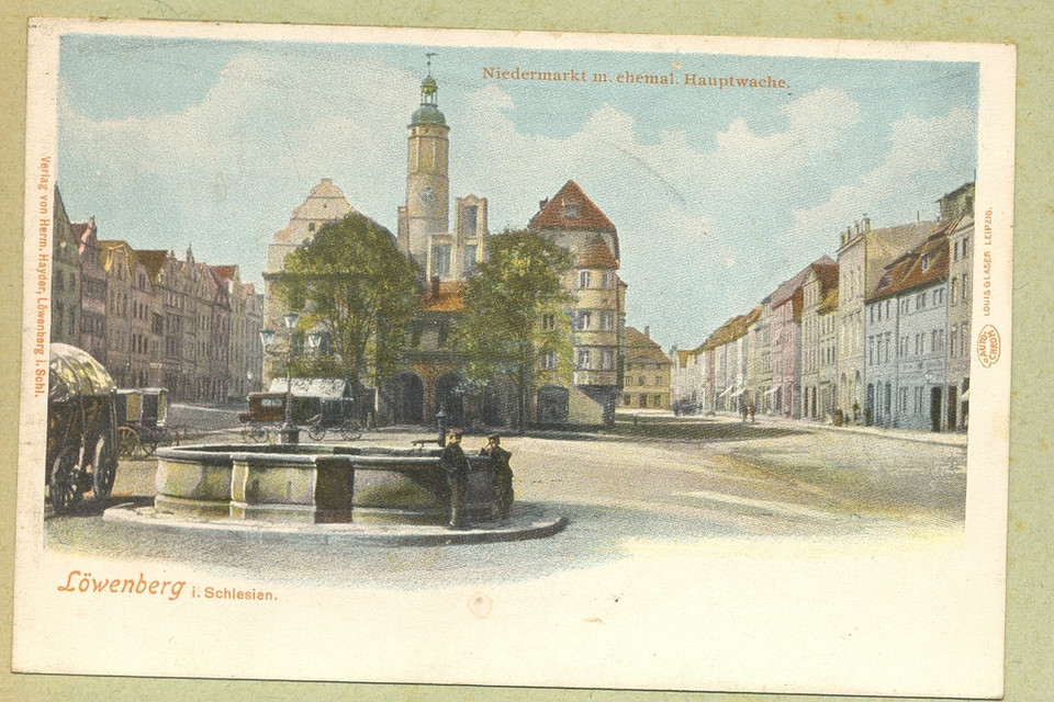 Lwówek Śląski na starej pocztówce