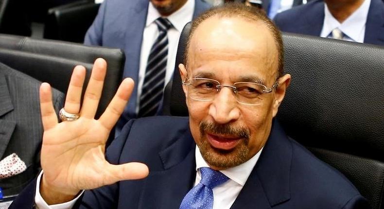 Saudi Arabia's Energy Minister Khalid al-Falih talks to journalists before a meeting of OPEC oil ministers in Vienna, Austria, June 2, 2016. 