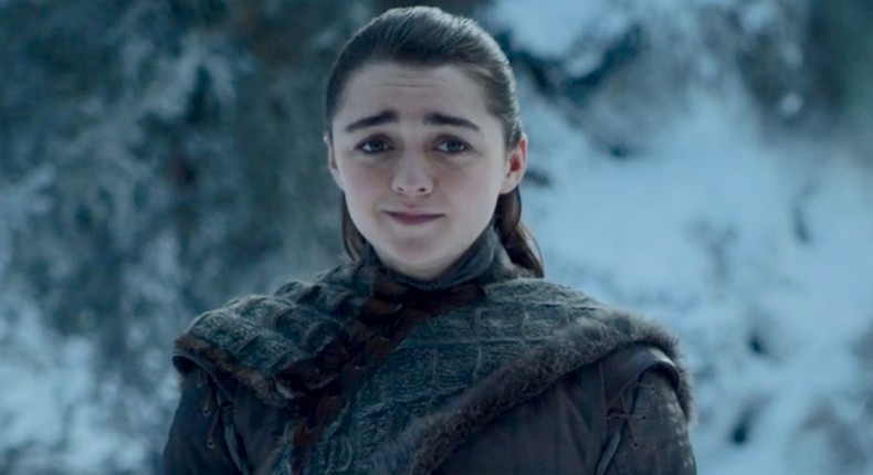 Arya Stark emotional Game of Thrones Season 8 Episode 1 Winterfell details HBO