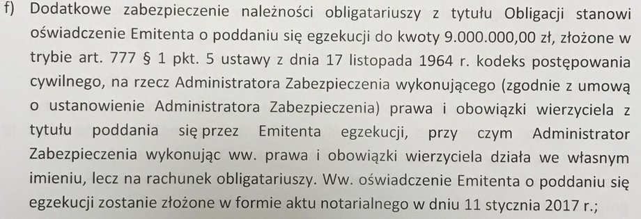 Zapis z umowy dot. "trzech siódemek"